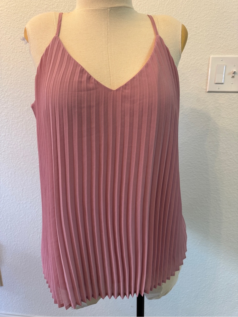 a new day Pleated Spaghetti Strap Cami - Dusty Rose Pink